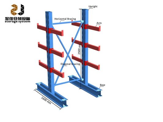 250-800lbs Cantilever Pallet Racking Powder Coating Cantilever Rack (پلیت های بلند بلند 250-800 پوند)