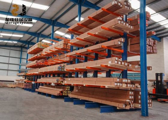 سفارشی استیل Q235 Cantilever چوب ذخیره سازی قفسه برای گاراژ