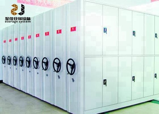 کابینت های نقلیه خاکستری سیستم قفسه های کتابخانه با چگالی بالا سیستم قفسه